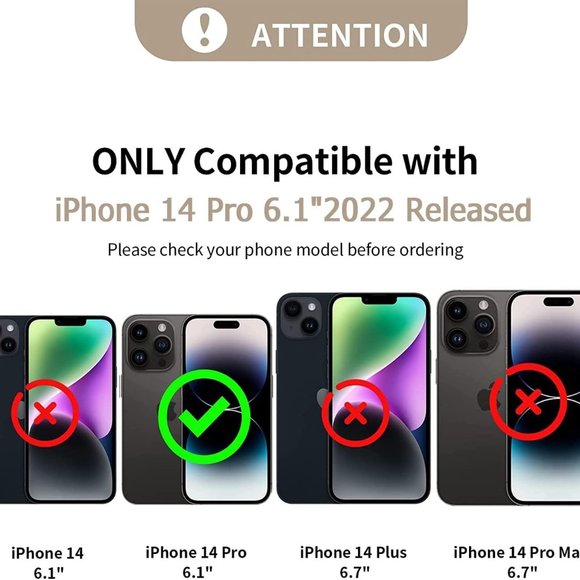 📱 iPhone 14 Pro Case Wallet Card Holder 360 Ring, Stand, Leather, Crossbody NWT - Picture 6 of 6